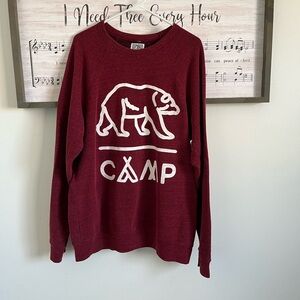 Camp Burgundy Bear Graphic Sweater